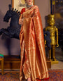 Extraordinary Red Kanjivaram Silk Saree With Surpassing Blouse Piece
