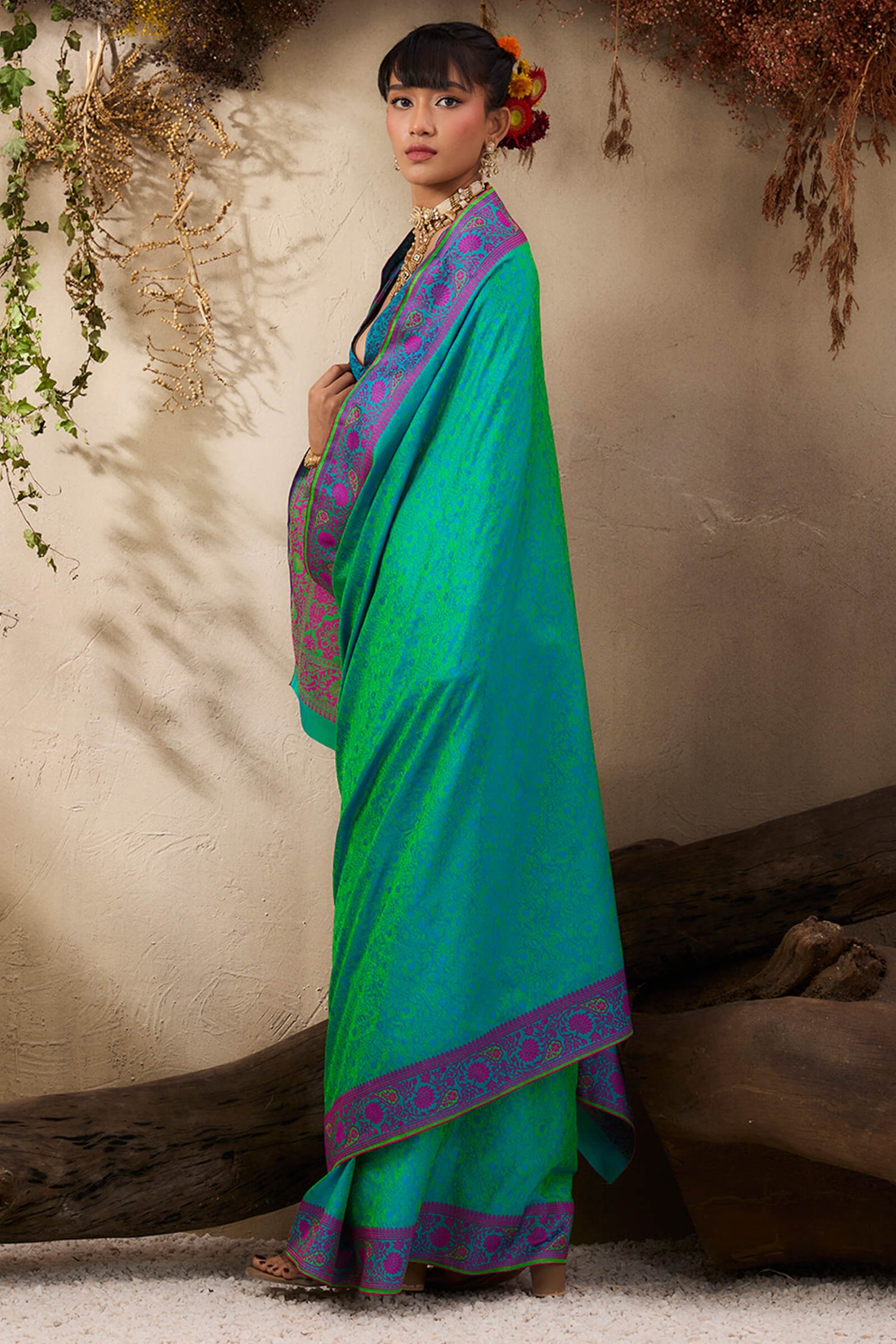 Scrupulous Sea Green Kanjivaram Silk Saree With Most Flattering Blouse Piece