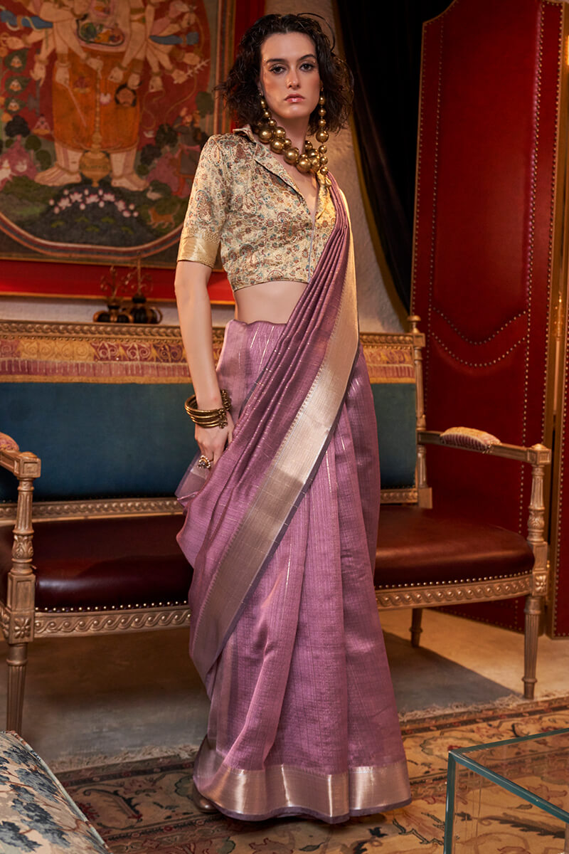 Breathtaking Pink Soft Banarasi Silk Saree With Entrancing Blouse Piece