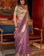 Breathtaking Pink Soft Banarasi Silk Saree With Entrancing Blouse Piece