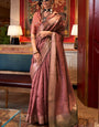 Beguiling Brown Soft Banarasi Silk Saree With Scrupulous Blouse Piece