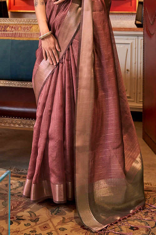 Load image into Gallery viewer, Beguiling Brown Soft Banarasi Silk Saree With Scrupulous Blouse Piece
