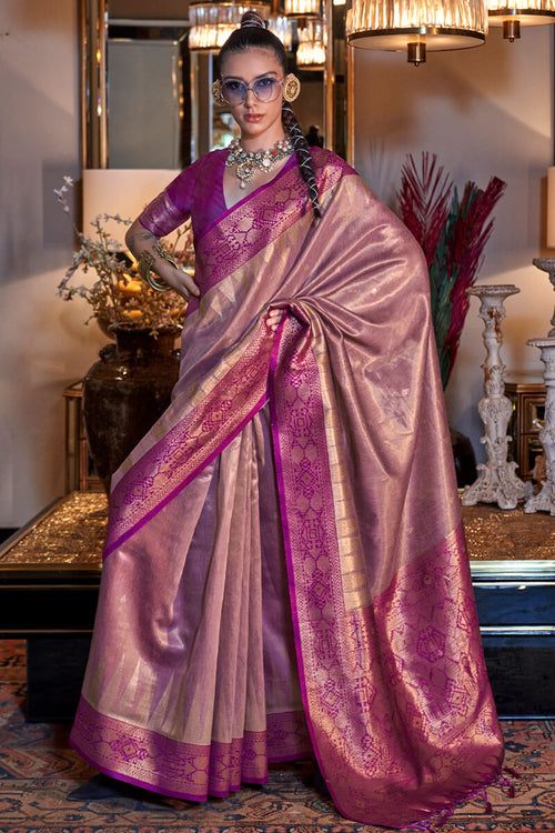 Load image into Gallery viewer, Skinny Pink Soft Banarasi Silk Saree With Capricious Blouse Piece
