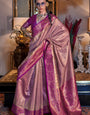 Skinny Pink Soft Banarasi Silk Saree With Capricious Blouse Piece