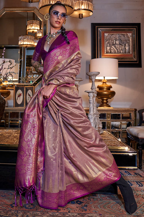 Load image into Gallery viewer, Skinny Pink Soft Banarasi Silk Saree With Capricious Blouse Piece
