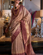 Deserving Dark Beige Soft Banarasi Silk Saree With Surpassing Blouse Piece