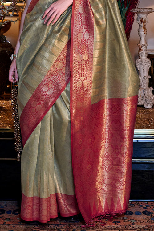 Load image into Gallery viewer, Dalliance Lavender  Soft Banarasi Silk Saree With Lissome Blouse Piece
