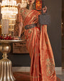 Exceptional Orange  Soft Banarasi Silk Saree With Preferable Blouse Piece