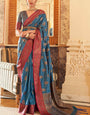 Mellifluous Blue Soft Banarasi Silk Saree With Scintilla Blouse Piece