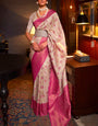 Charming Beige Kanjivaram Silk Saree With Engrossing Blouse Piece