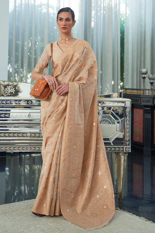 Load image into Gallery viewer, Charming Beige Cotton Silk Saree With Impressive Blouse Piece
