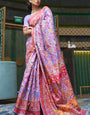 Staring Lavender Pashmina saree With Appealing Blouse Piece