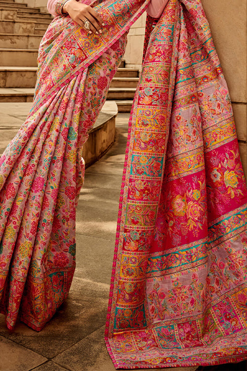 Load image into Gallery viewer, Adorable Pink Pashmina Saree With Exceptional Blouse Piece
