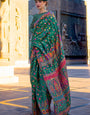 Precious Green Pashmina Saree With Flattering Blouse Piece