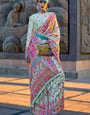 Opulent Sky Pashmina Saree With Preferable Blouse Piece