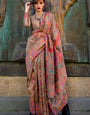 Inspiring Brown Pashmina Saree With Fairytale Blouse Piece