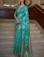 Panoply Rama Organza Silk Saree With Surreptitious Blouse Piece