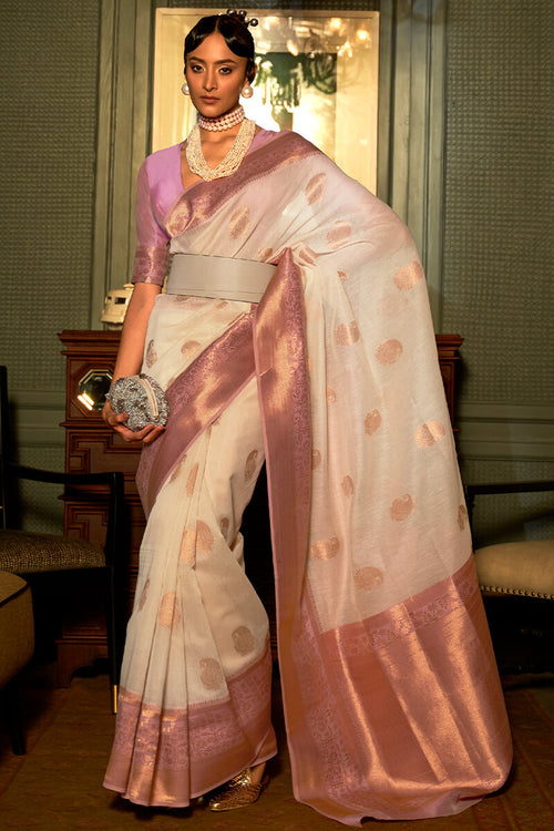 Load image into Gallery viewer, Surpassing Beige Cotton Silk Saree With Appealing Blouse Piece
