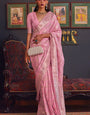 Arresting Pink Soft Banarasi Silk Saree With Delightful Blouse Piece