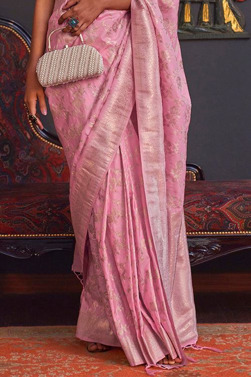 Load image into Gallery viewer, Arresting Pink Soft Banarasi Silk Saree With Delightful Blouse Piece
