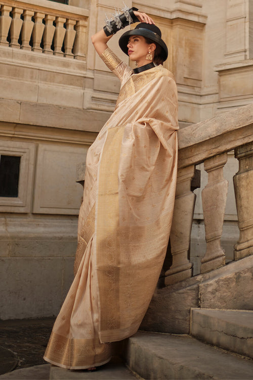 Load image into Gallery viewer, Scrumptious Beige Soft Banarasi Silk Saree With Mellifluous Blouse Piece
