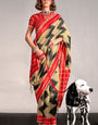 Innovative Yellow Digital Printed Soft Silk Saree With Phenomenal Blouse Piece