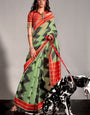 Ideal Pista Digital Printed Soft Silk Saree With Palimpsest Blouse Piece