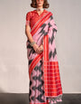 Pleasurable Baby Pink Digital Printed Soft Silk Saree With Magnificat Blouse Piece