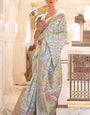 Demure Pista Pashmina saree With Ebullience Blouse Piece