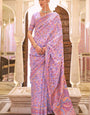 Evanescent Lavender Pashmina saree With Forbearance Blouse Piece