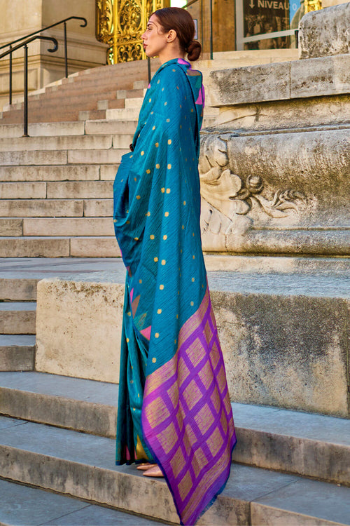 Load image into Gallery viewer, Ravishing Blue Soft Banarasi Silk Saree With Preferable Blouse Piece
