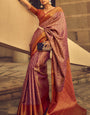 Engrossing Pink Soft Banarasi Silk Saree With Captivating Blouse