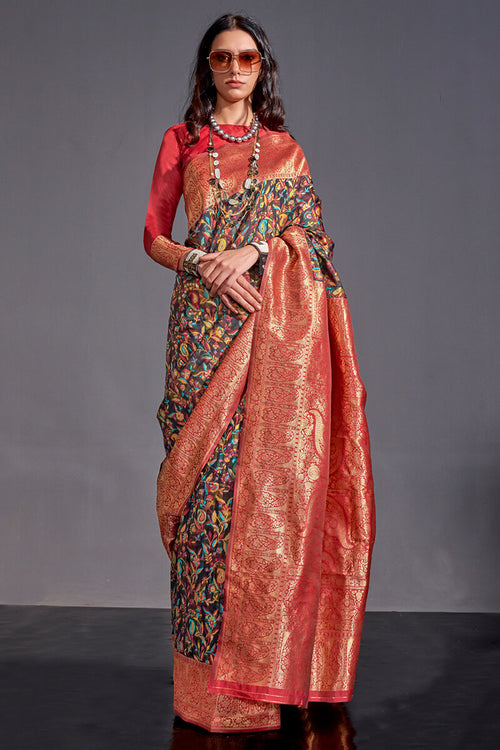 Load image into Gallery viewer, Stunning Brown Pashmina saree With Surpassing Blouse Piece
