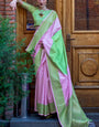 Conflate Firozi Soft Banarasi Silk Saree With Ephemeral Blouse Piece