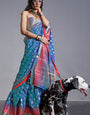 Girlish Blue Soft Banarasi Silk Saree With Groovy Blouse Piece