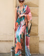 Fairytale Multicolor Digital Printed Satin Silk Saree With Stunner Blouse Piece