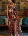 Flattering Maroon Soft Banarasi Silk Saree With Flaunt Blouse Piece