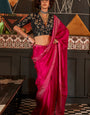 Extraordinary Dark Pink Soft Banarasi Silk Saree With Energetic Blouse Piece