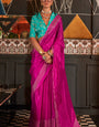 Sensational Magenta Soft Banarasi Silk Saree With Stylish Blouse Piece