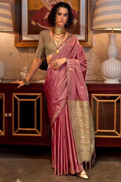 Load image into Gallery viewer, Divine Pink Soft Banarasi Silk Saree With Effervescent Blouse Piece
