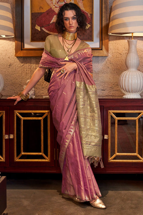 Load image into Gallery viewer, Divine Pink Soft Banarasi Silk Saree With Effervescent Blouse Piece
