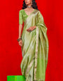 Beleaguer Green Soft Banarasi Silk Saree With Dalliance Blouse Piece