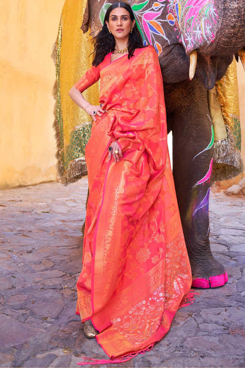 Load image into Gallery viewer, Fragrant Pink Soft Banarasi Silk Saree With Glittering Blouse Piece
