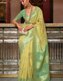 Susurrous Yellow Cotton Silk Saree With Quintessential Blouse Piece