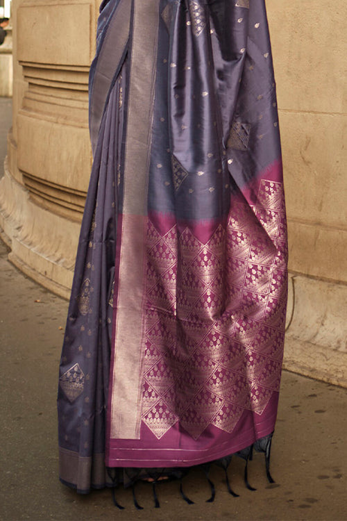 Load image into Gallery viewer, Smart Grey Soft Banarasi Silk Saree With Phenomenal Blouse Piece
