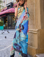 Magnificat Multicolor Digital Printed Satin Silk Saree With Denouement Blouse Piece