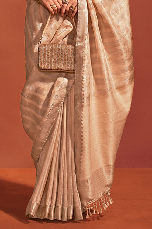 Load image into Gallery viewer, Blissful Beige Soft Banarasi Silk Saree With Desiring Blouse
