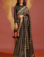 Eye-catching Black Soft Banarasi Silk Saree With Sizzling Blouse