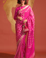 Energetic Dark Pink Soft Banarasi Silk Saree With Glowing Blouse