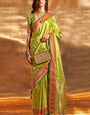 Adorning Green Soft Banarasi Silk Saree With Outstanding Blouse